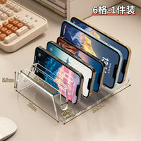 Multi-Device Clear Acrylic Organizer Stand for Phones and Tablets