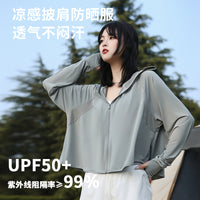 Women's Ice Silk UV Protection Hoodie with Blackout Visor for Summer