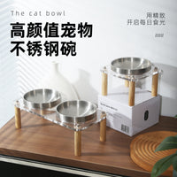 Elevated Stainless Steel Pet Bowl with Acrylic Stand for Cats and Dogs