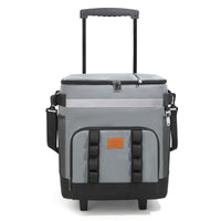 Rolling Insulated Cooler Bag with Wheels, Large Capacity Picnic and Car Refrigerator Bag