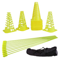 New Soccer Training Cone Set with Holes, Football Training Poles, Hurdles, and Obstacle Course Equipment