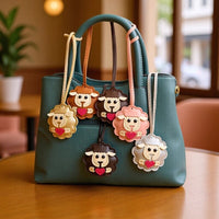 Cute PU Leather Sheep Keychain Charm for Bags and Keys