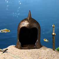 Aquarium Decoration Hideaway Helmet Skull Ceramic Breeding Cave for Fish Shrimp Reptiles