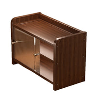Acrylic Desktop Storage Rack with Wooden Base for Cups and Teaware