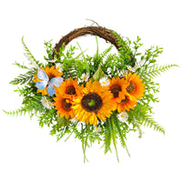 Sunflower Greenery Wreath for Front Door Decor