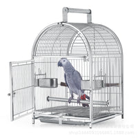 Portable Stainless Steel Parrot Travel Cage for Medium to Large Birds - 304 Stainless Steel Observation Display Breeding Cage