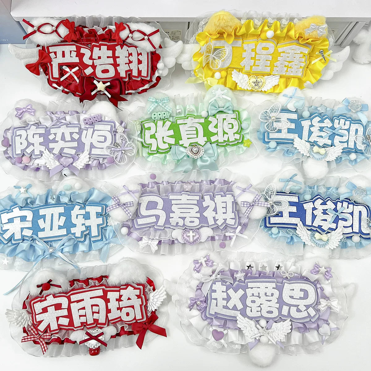 Reflective Nameplate Felt Bag Charm for Concerts and Fan Support