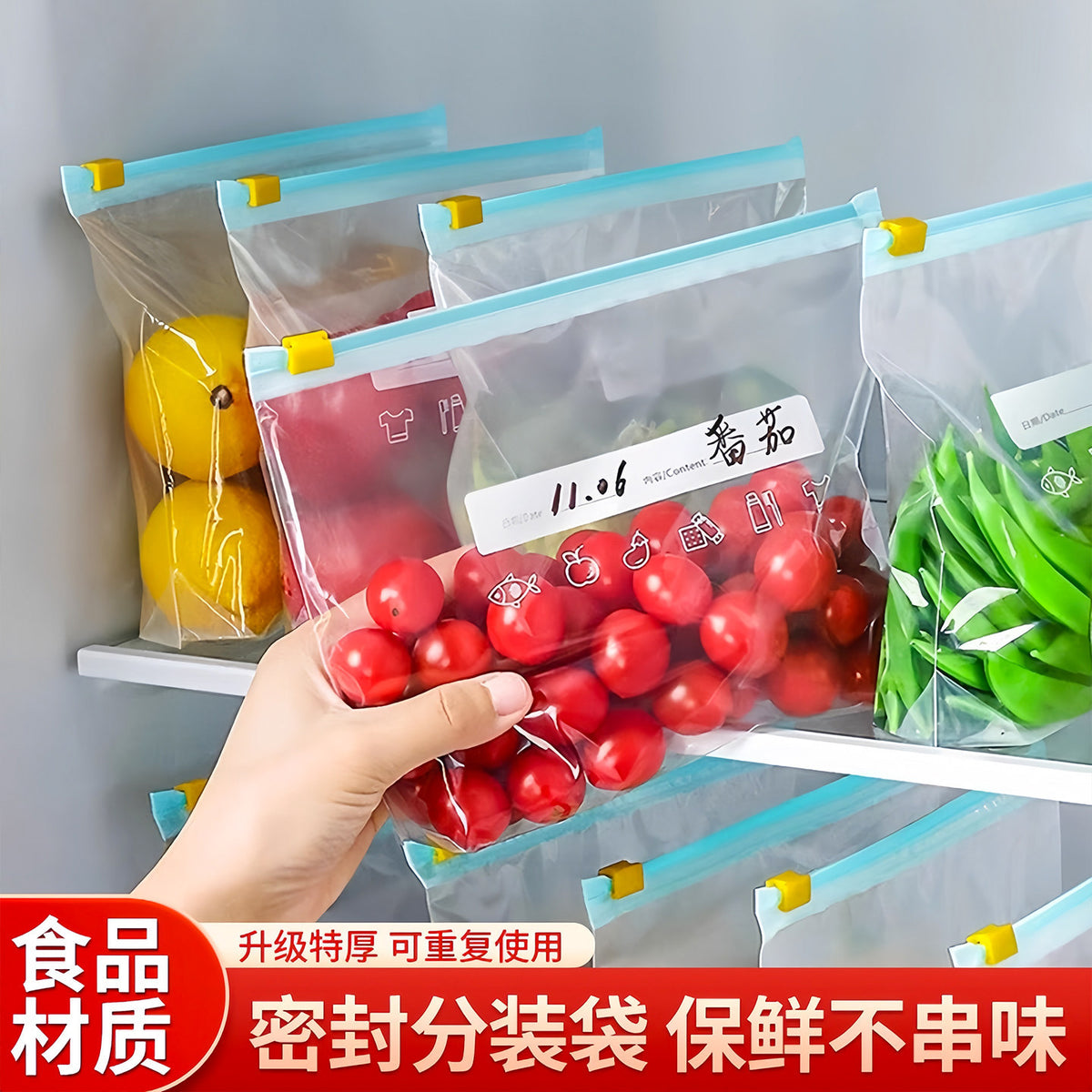 Food Grade Zipper Freezer Bags with Slider Seal for Food Storage