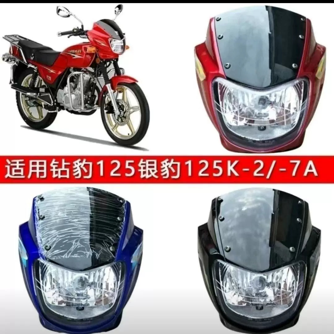 Motorcycle Headlight Assembly Fairing for HJ125-7-7A-7D Silver Leopard