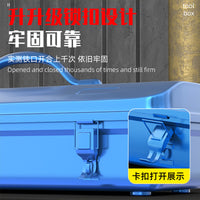 Multi-functional Industrial Steel Tool Box with Large Capacity for Home, Electrician, and Car Use