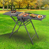 Foldable Outdoor BBQ Grill with Table, Portable Camping Picnic Charcoal Grill