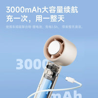 W&P Handheld Portable Turbo Fan with 100 Adjustable Speeds and 3000mAh Battery