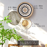 Handwoven Bohemian Straw Wall Decor Set for Photo Backdrops and Home Decoration