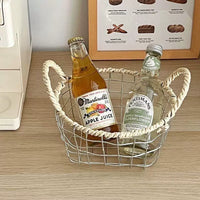 Nordic Retro Iron Art Fruit Basket for Desktop Storage and Snacks