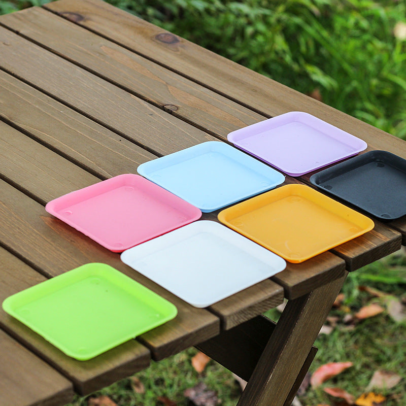 Colorful Square Plastic Plant Pot Saucer for Succulents and Small Plants