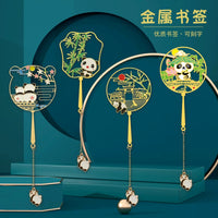 Chengdu Panda Bookmark with Tassel and Gift Box, Cute Chinese Style Metal Bookmark for Book Lovers, Souvenir Gift