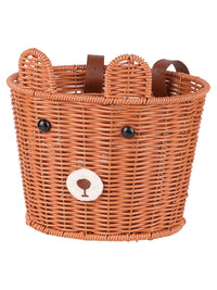 Kids' Woven Bicycle Basket - Retro Style Front Handlebar Storage for Balance Bikes & Scooters