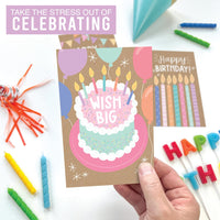 2026 Happy Birthday Cartoon Text Card Birthday Greeting Card