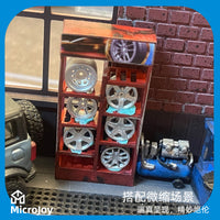 1/64 Scale Miniature Wheel Hub Rack Model for Diorama and Indoor Decoration