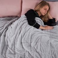Weighted Sensory Blanket for Adults, Soft Flannel Fleece Throw for Sofa and Home, Nordic Style