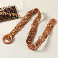 Korean Style Retro Hollow Beaded Rope Woven Waist Chain Belt for Women