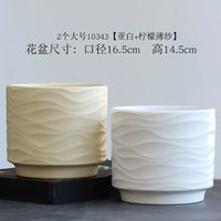 Nordic Minimalist Ceramic Planter Pot with Tray for Orchids Succulents Green Plants
