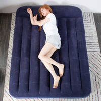 Inflatable Air Mattress with Built-in Pillow, Portable Single/Double Air Bed for Home & Outdoor Camping