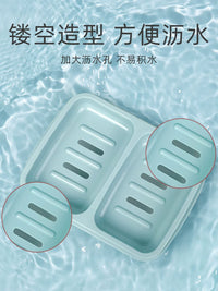 Portable Soap Dish with Lid, Double-Layer Draining Soap Box for Travel, Dorm, and Home Use