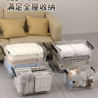 Clear Plastic Storage Box with Wheels, Large Capacity Home Clothes Organizer, Medicine Storage Container
