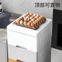 Slim Gap Storage Cabinet with Drawers - Multi-layer Movable Kitchen Organizer Shelf