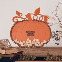 Wooden Halloween Decorations, Pumpkin Fall Wedding Guest Book, Event Birthday Message Book