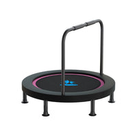 Foldable Indoor Trampoline for Kids and Adults, Fitness Rebounder with Handlebar