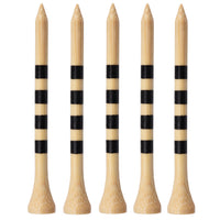 Bamboo Golf Tees 70mm/83mm Striped Wooden Golf Ball Holders for Driving Range Practice