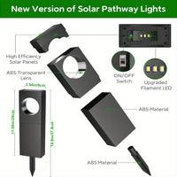 Solar Powered Outdoor Garden Path Lights, Landscape Decorative Ground Plug-in Lamps for Yard and Balcony