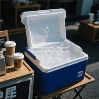 Outdoor Camping Insulated Cooler Box for Stalls, Commercial Ice Storage Bucket, Portable Ice Chest for Vendors
