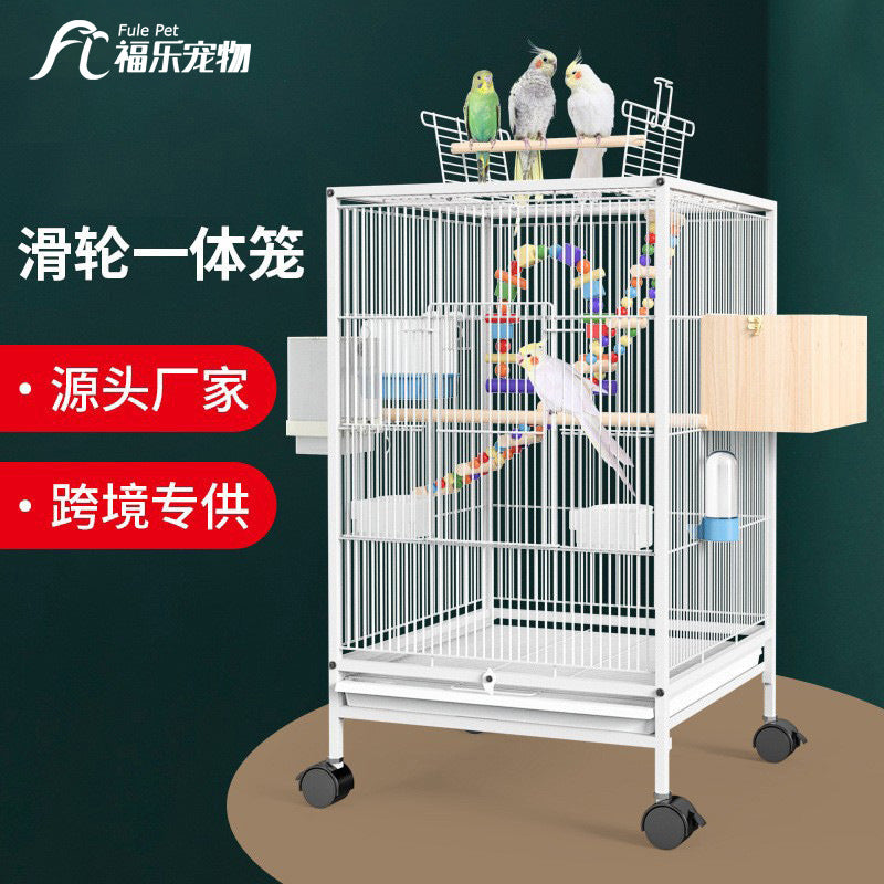 Large Parrot Cockatiel Bird Cage with Feeder Nest Box and Accessories