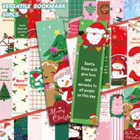 30-Pack Christmas Cartoon Bookmark Set for Books and Decoration