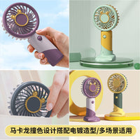 Mini Handheld USB Rechargeable Fan with Phone Holder and Base for Desk, Office, Dorm, Travel