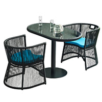 Outdoor Wicker Rattan Hanging Egg Chair and Table Set for Balcony Patio