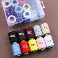 Portable Home Sewing Kit with Thread, Needles, and Storage Box