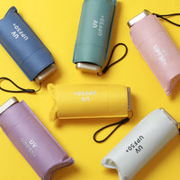 Compact UV Protection Travel Umbrella with Capsule Case