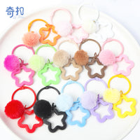 Colorful Star and Pom-Pom Keychain for Bags and Accessories