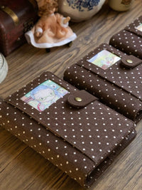 Vintage Polka Dot A6 Loose-Leaf Planner Notebook for Girls, Portable Travel Journal