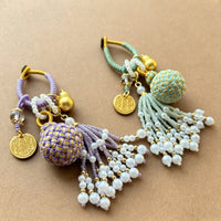 Five-Way God of Wealth Tassel Keychain Pendant for Car or Bag