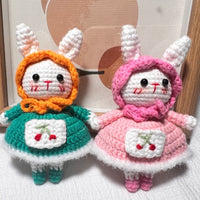 Cartoon Cute Rabbit Doll Headband Knitted Keychain Sweet Skirt Bunny Pendant