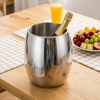 304 Stainless Steel Double-Walled Insulated Champagne and Wine Ice Bucket for Parties and Bars