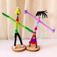 DIY Branch Figure Yarn Winding Craft Kit for Kindergarten Art Projects