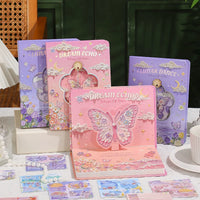 Oil Painting Style Journal Gift Set for Students and Girls, Aesthetic Notebook with Butterfly Theme, Stationery Set
