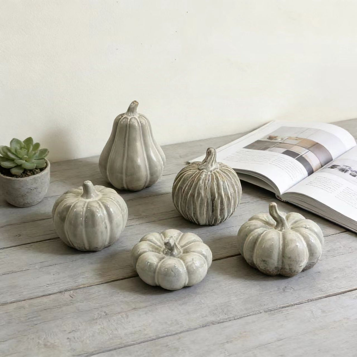 Halloween Pumpkin Ceramic Tabletop Decor