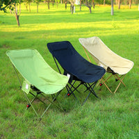 Moon Chair Outdoor Folding Chair, 3-Position Adjustable High Back Beach Chair, Portable Picnic Camping Chair
